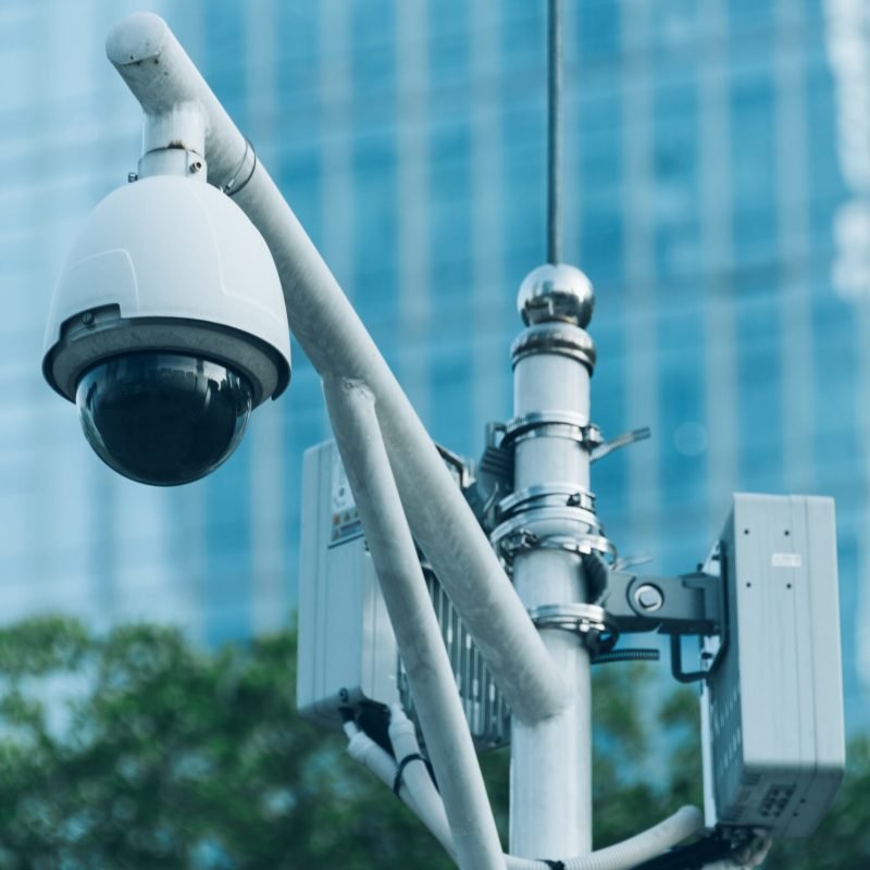 CCTV security camera in city of China.